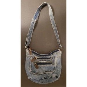 Vintage RETRO Denim Tote Bag 80's 90’s Acid Washed Purse